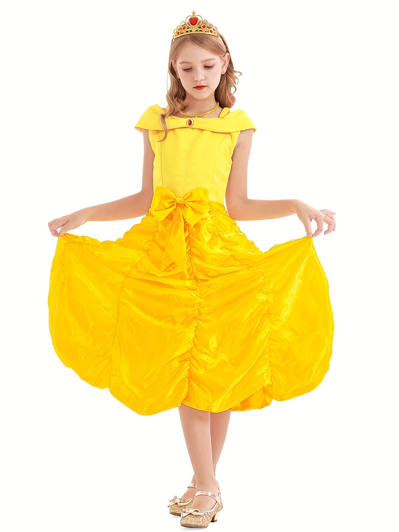 Girls Adorable Beauty Princess Costume Dress Up Dresses Birthday Party Halloween Cosplay Clothes With Accessories