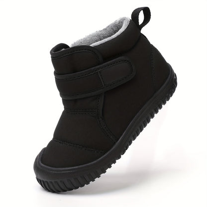 Kids' Cozy Fleece-Lined Snow Boots - Non-Slip, Warm Outdoor Shoes for Boys & Girls, Perfect for Hiking & Training