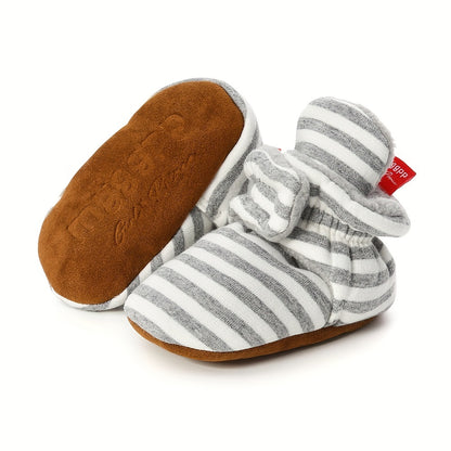 Adorable Baby Boys Warm Walking Shoes - Stylish Striped Design, Insulated for Ultimate Comfort, Perfect for Little Explorers Learning to Walk