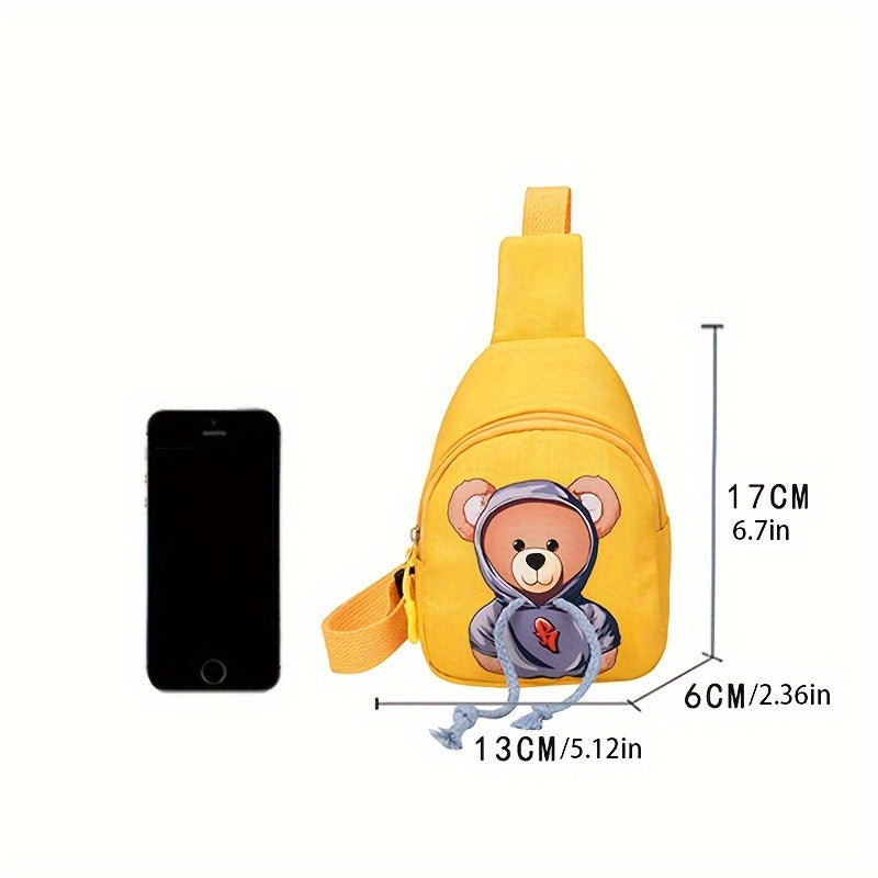 Adorable Lightweight Bear Messenger Bag for Children - Adjustable Strap, Zippered Coin Purse, Ideal for Travel & Gifts