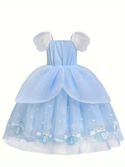 Little Girls' Birthday Halloween Princess Performance Dress with Arm Mitts