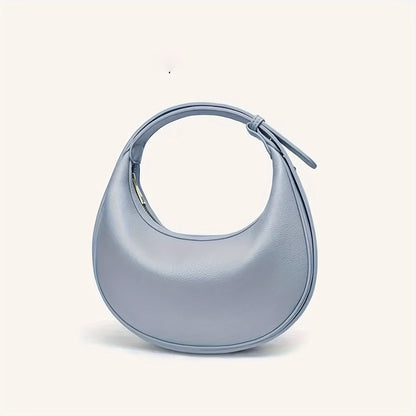 Chic Vegan Leather Crescent Bag for Women - Fashion-Forward Hobo Style with Adjustable Strap - Small & Durable