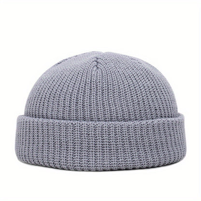 1pc Stylish Men's Knitted Hip-Hop Hat - Fashionable Street Wear Accessories for Gift Giving - Highly Elastic, Soft, and Warm