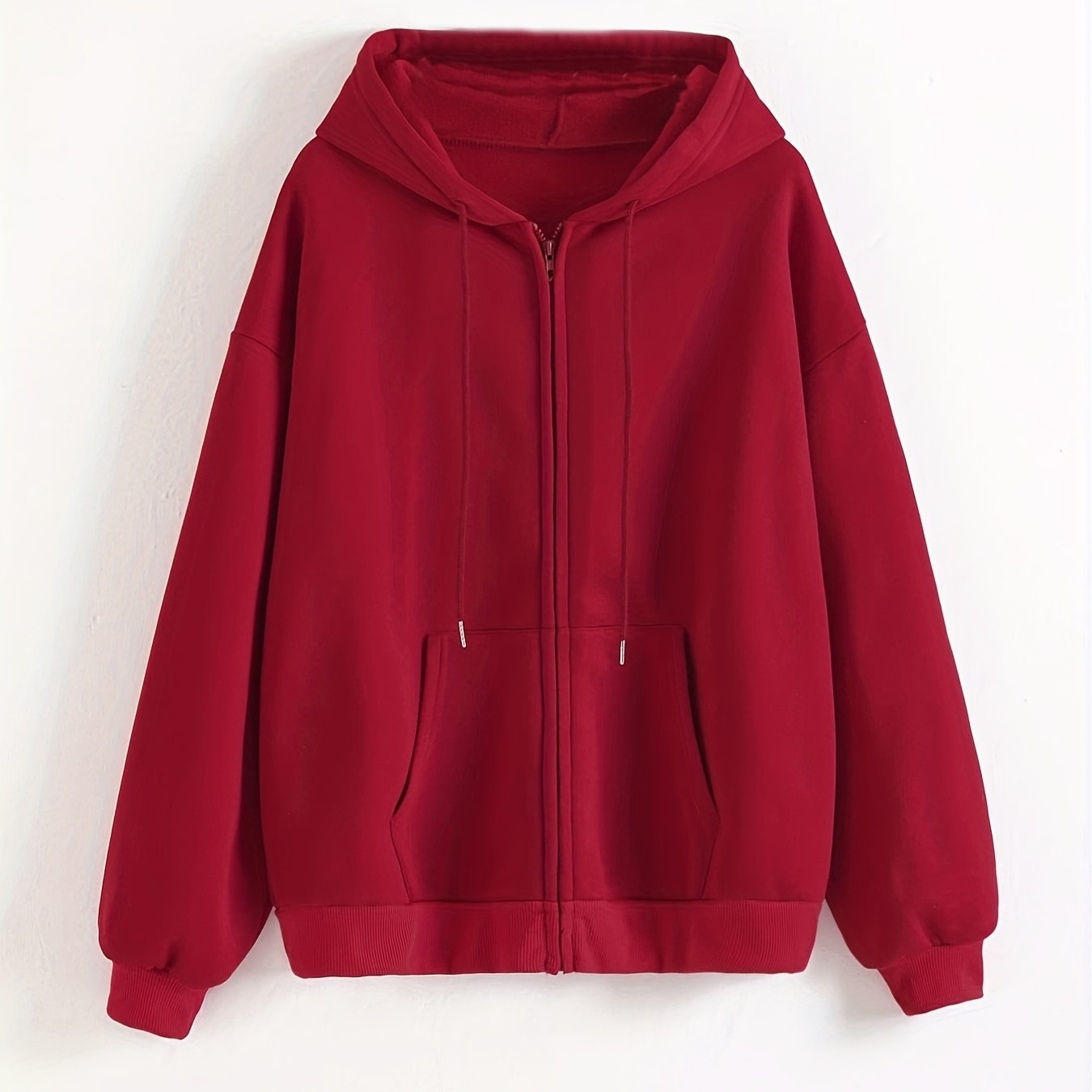 Cozy Long Sleeve Solid Color Hoodie - Soft Micro Elasticity Polyester Fabric, Drawstring Hood, Two Pockets, Machine Washable - Perfect for Spring and Fall Casual Wear