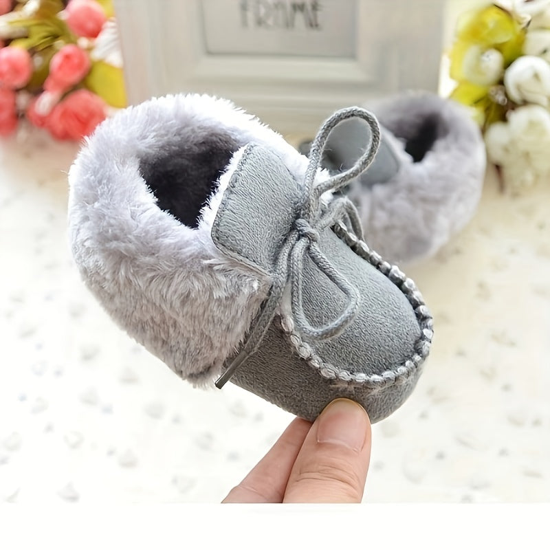 Cozy Fleece Lace Up Boots for Baby Boys - Soft, Warm, and Comfortable for Indoor Walking - Perfect for Winter Season