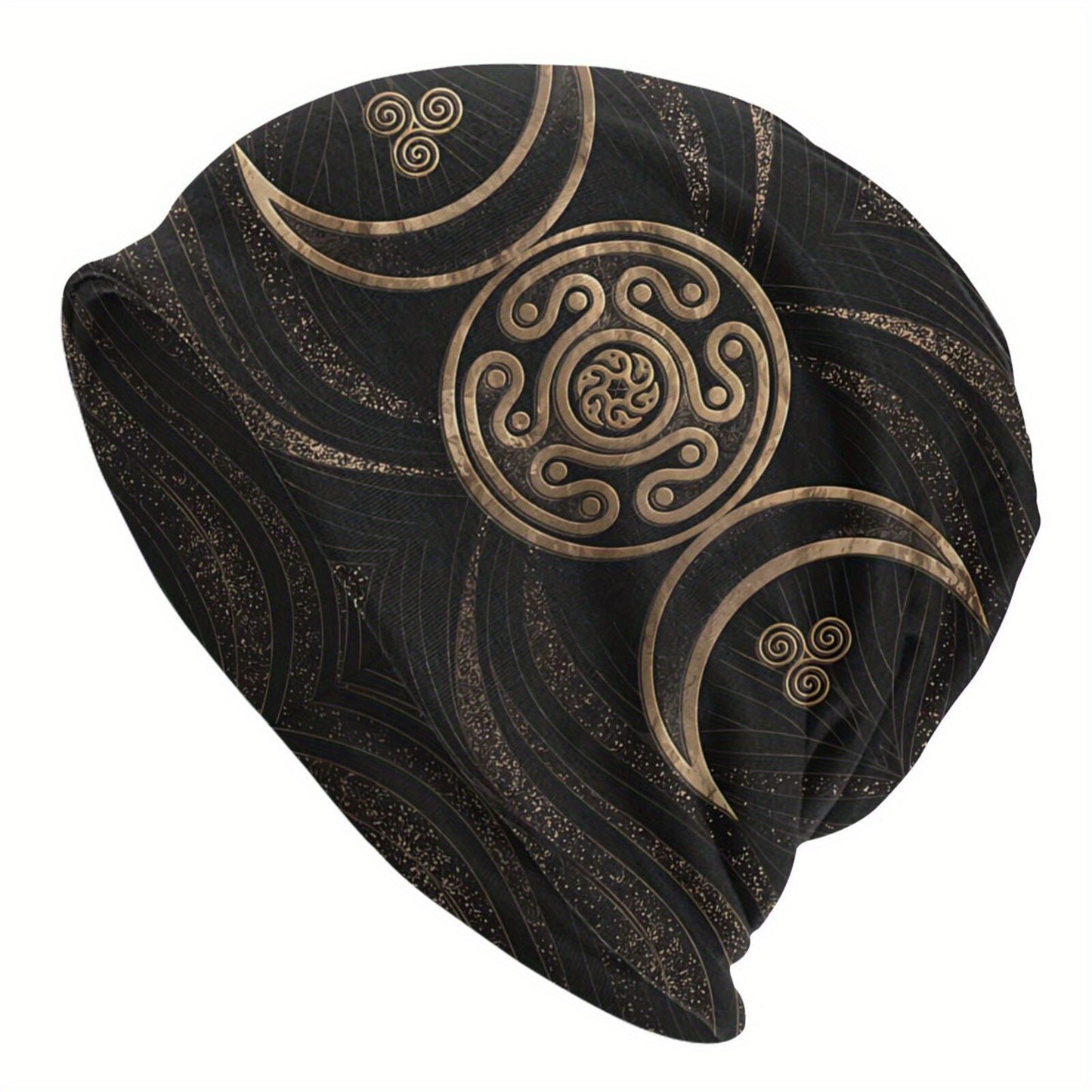 1pc Exquisite Triple Moon Triple Goddess Golden Star Windproof Thin Skullies Beanie Hat - Fashionable Skullies & Beanies for Women and Men with Unique Design and Ideal Gift Choice