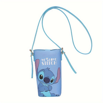 Disney Character Phone Bag - Stylish Portable Crossbody Shoulder Bag with Coin Purse - Officially Licensed Stitch, Winnie The Pooh, Chip&Dale Design for Women and Girls