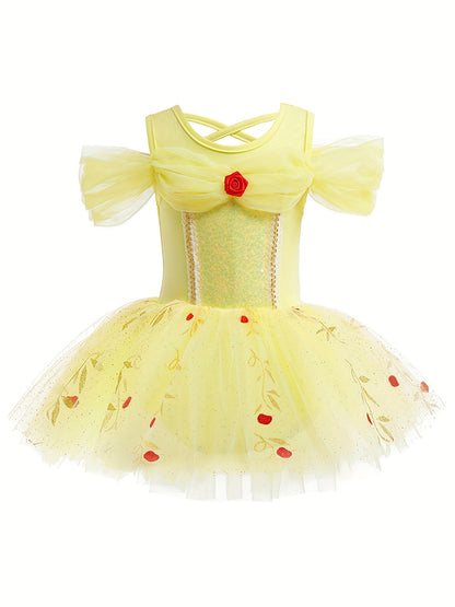 Fabulous Puffy Princess Dress! Perfect For Girls Birthday Gift Party Dress Kids Costume (including Crown Headband)