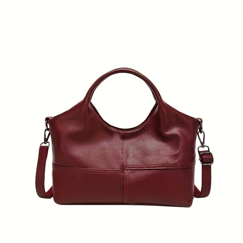 Classic Solid Color Satchel Bag, Versatile All-Match Commuter Shoulder Bag for Everyday Use