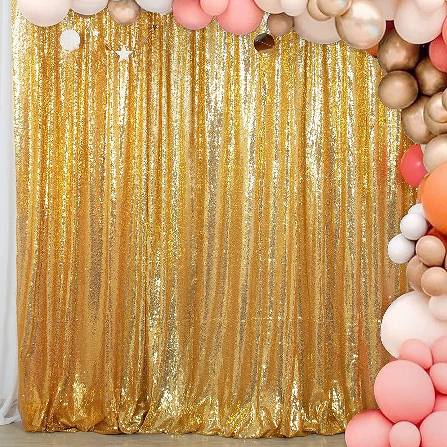 1pc Sequin Backdrop Curtains Glitter Photo Booth Backdrops Curtains Sparkly Photography Background Curtain For Parties Birthday Wedding Bridal Christmas Halloween Home Decorations, 6.0ft*96.06inch