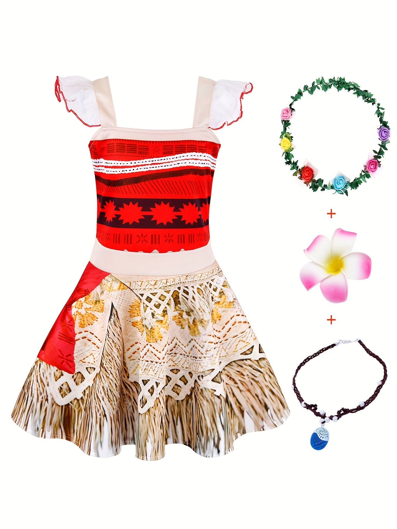 Girls Halloween Princess Costume Lace Sleeve Strappy Fancy Dress Little Girls Birthday Party Dress Up Kids Cosplay Outfits With Accessories mardi gras