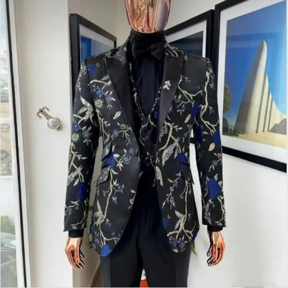 Customize Groom Tuxedos Big Shawl Collar Men Party Business Suits 3 Piece Prom Blazer Dress W1500