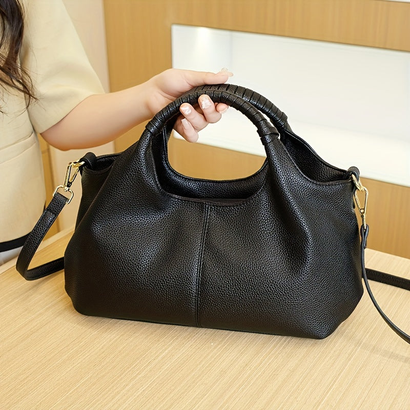 New Arrival  Vegan Leather Tote Bag - 35cm/13.78in x 22cm/8.66in x 17cm/6.7in, Zipper Closure, PU Leather with Soft Lining