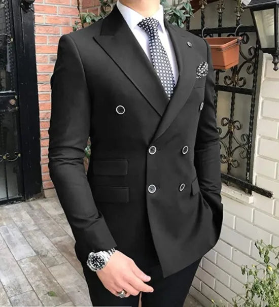 Fashionable Houndstooth Groom Tuxedos Men Wedding Dress Peak Lapel Men Blazer Prom Dinner/Darty Suit