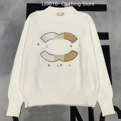 Advanced version Women's Sweaters France trendy Clothing C letter Graphic 31 Embroidery Fashion Round neck Coach channel hoodie Luxury brands Sweater tops tees