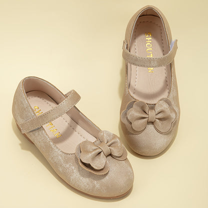 Chic Girls' Princess Shoes with Bowknot - Breathable, Lightweight & Non-Slip for Spring/Summer/Fall - Perfect for Parties & Casual Wear