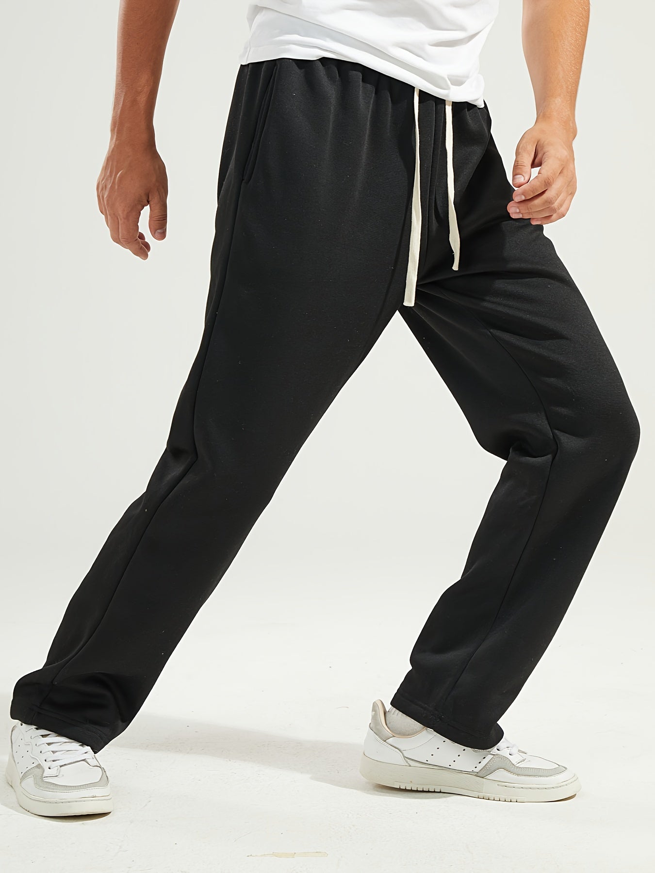 Mens Lightweight Breathable Casual Sports Pants - Loose Fit, Adjustable Waist Drawstring, Sweatpants for Comfortable All-Season Wear - Perfect for Gym & Everyday Style