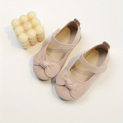 Girls Bowknot Lightweight Hook And Loop Non-Slip Flat Shoes, Spring And Summer