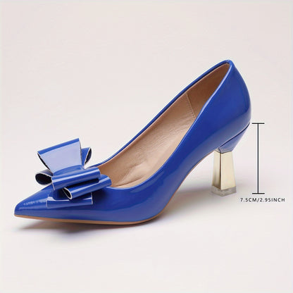 Elegant Non-Slip Bowknot Pumps - Mid-Heel Pointed-Toe, All-Season D-Orsay Women's Dress Shoes