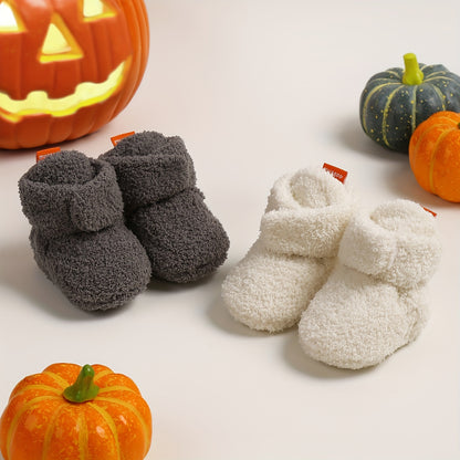 Halloween Pumpkin Baby Boots Soft Bottom Warm Cotton Shoes Cotton Boots Baby Shoes 0-18 Months