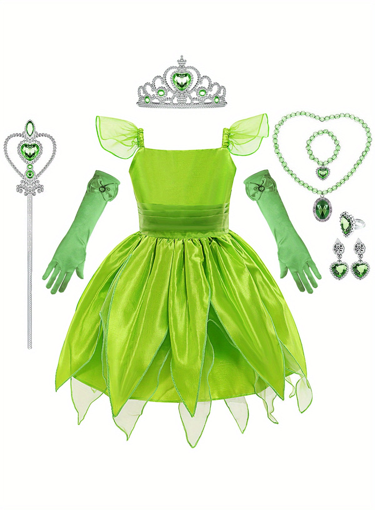 Girls Creative Cute Cartoon Cosplay Princess Dress With Accessories Set Cosplay Dress Decorative Accessories For Halloween Holiday Party Performance