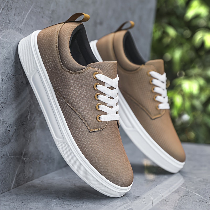 Men's Low Top Sneakers - Solid, Casual, Lace Up, Outdoor, Walking, Hiking, All Seasons, Comfortable Shoes for Everyday Wear