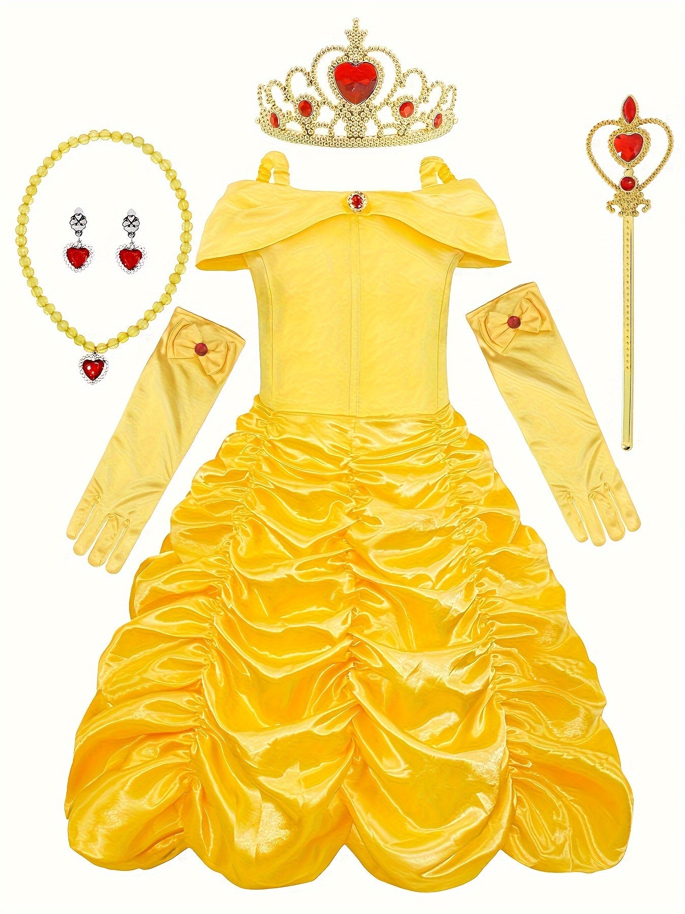 Girls Adorable Beauty Princess Costume Dress Up Dresses Birthday Party Halloween Cosplay Clothes With Accessories