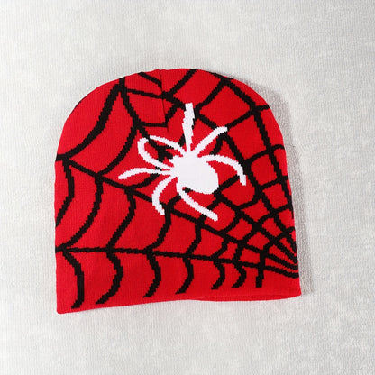 1pc Stylish Spider Web Knit Beanie Hat - Windproof Ear Protection, Fashionable Design, Ideal for Outdoor Activities, Halloween and Christmas Parties, Perfect Gift Choice for Friends and Family