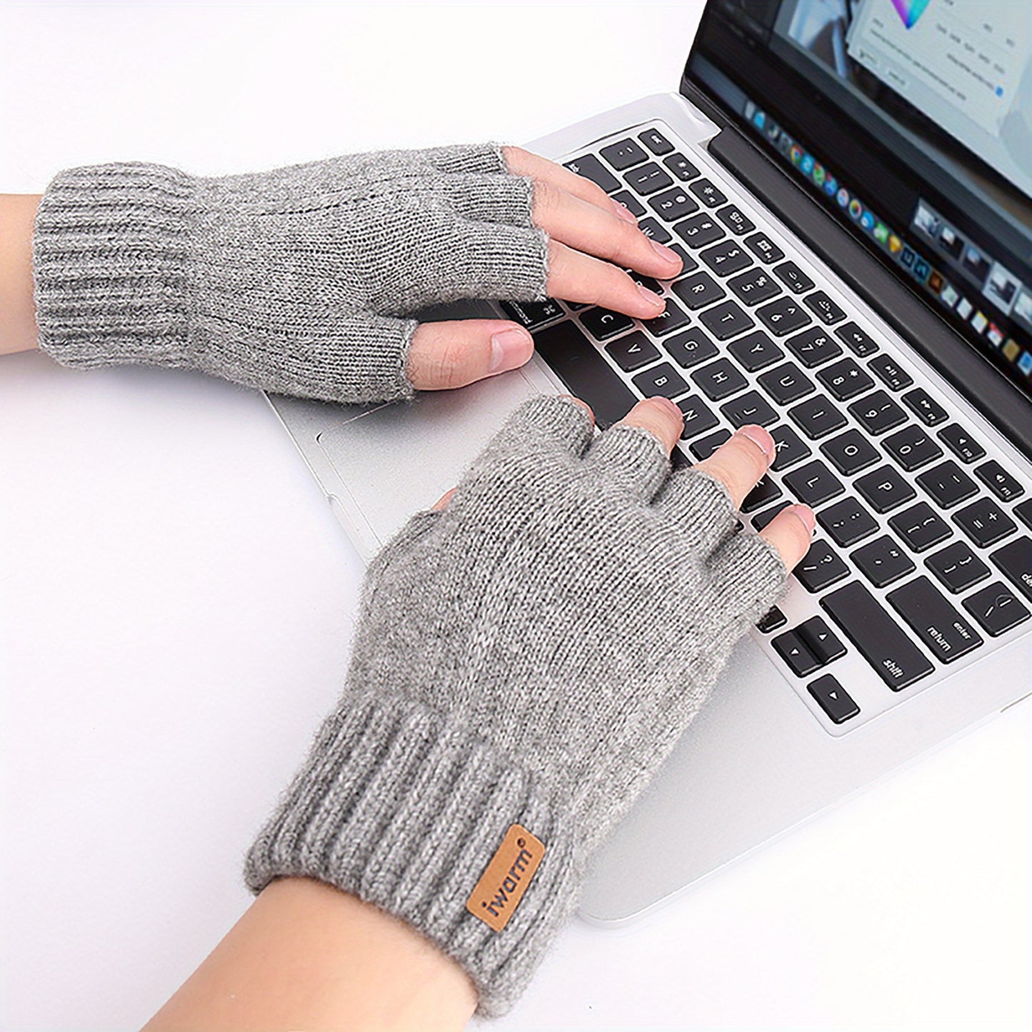 Luxurious Alpaca Wool Half-Finger Gloves - Ultra-Warm & Soft for Cool Weather - Fashionable Design - Premium Blend, Versatile Winter Accessory