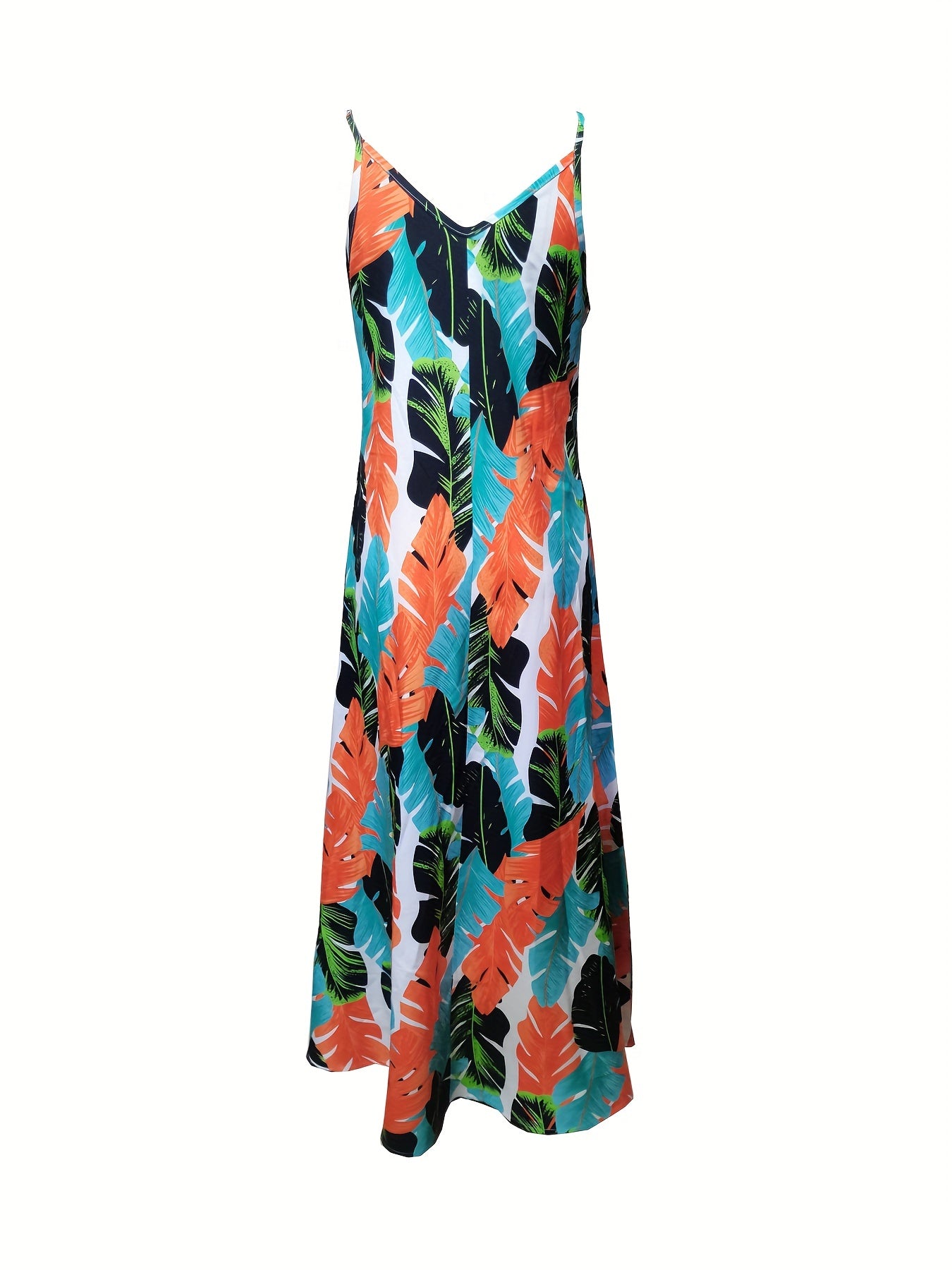 IKEARLAX Floral Backless Maxi Sundress - Airy V-Neck with Spaghetti Straps - Casual Summer Wear for Women