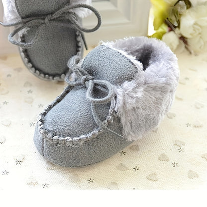 Cozy Fleece Lace Up Boots for Baby Boys - Soft, Warm, and Comfortable for Indoor Walking - Perfect for Winter Season