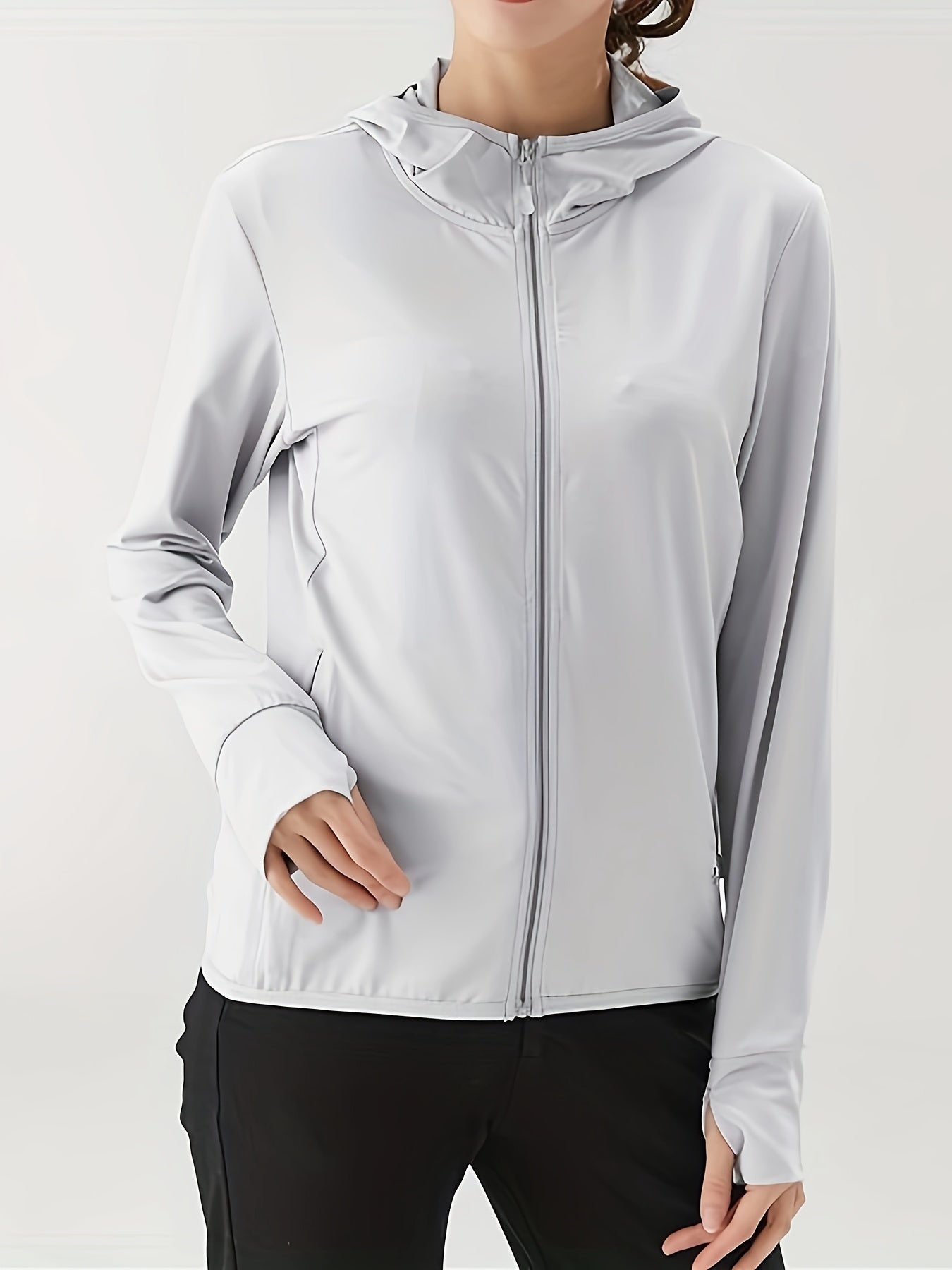 Ultralight Womens Hooded Jacket - Breathable, Quick-Drying, Slightly Stretchy Polyester Top for Outdoor Enthusiasts - Perfect for Beach, Travel, Fishing, and More!