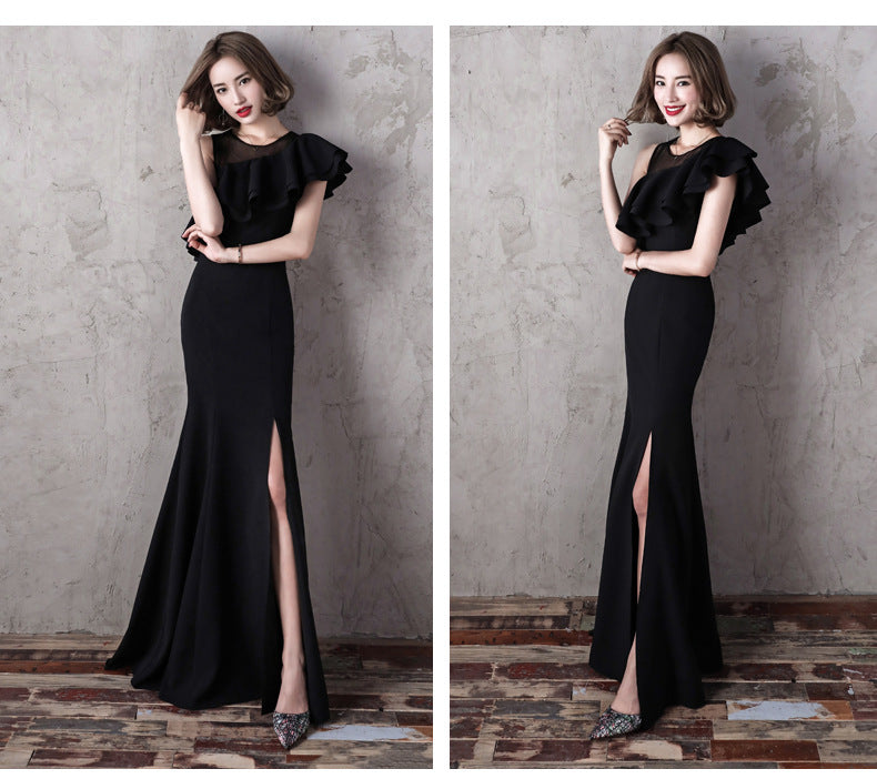 IKEARLAX  2018 Fashion New Sexy Wedding Evening Dress Women's Slim Fishtail Slimming Long Spring and Summer Dress