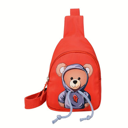 Adorable Lightweight Bear Messenger Bag for Children - Adjustable Strap, Zippered Coin Purse, Ideal for Travel & Gifts