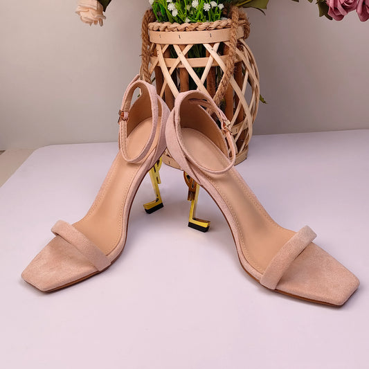 slippers sandal slides Classics Women shoes heels Sandals fashion Beach Thick bottom Dress Shoe Alphabet lady Sandal Leather High heel lides A5+