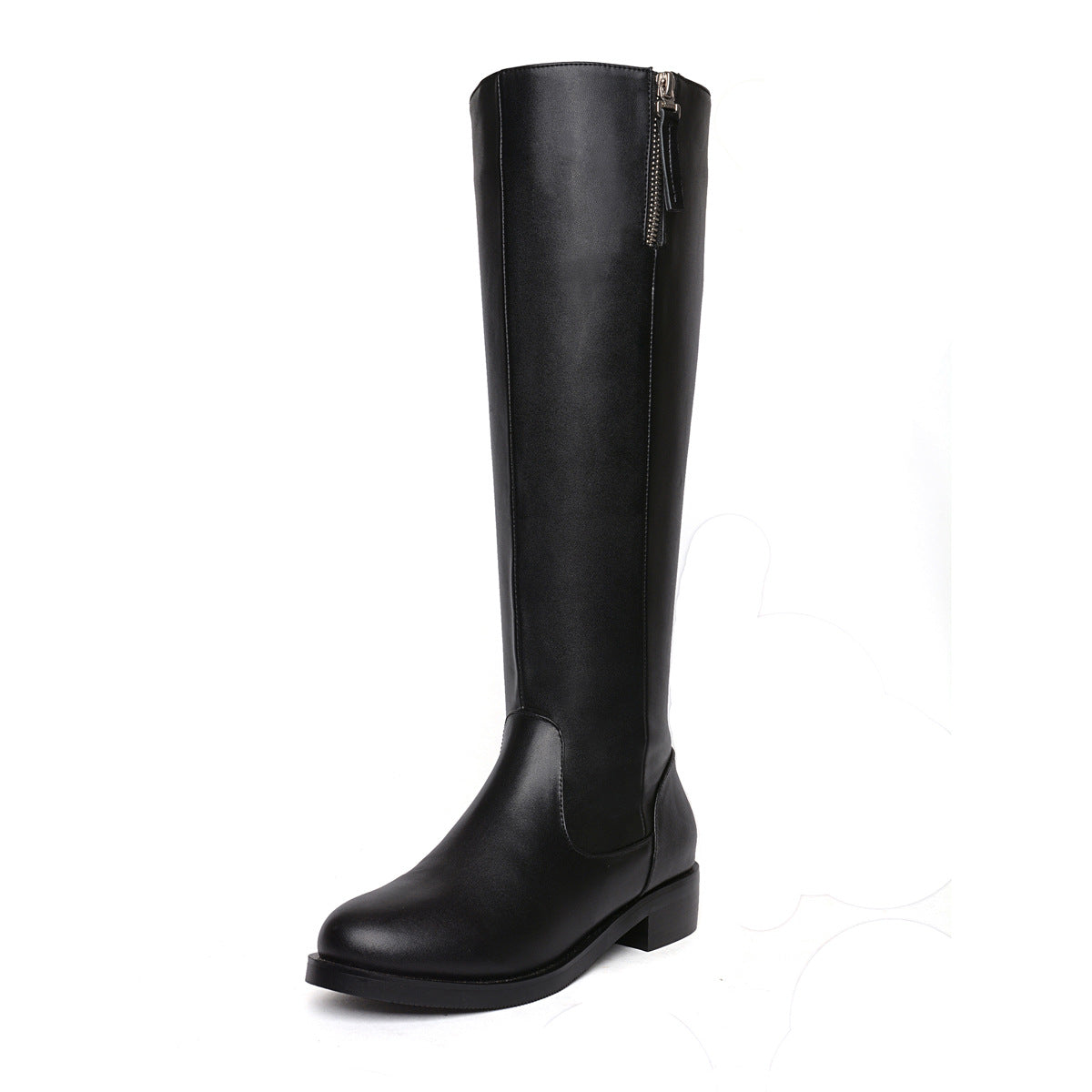 40414243 Large Size Shoes Knight Boots Winter below the Knee High Leg Boot HOTan and NEWn Foreign Trade Boots Chunky Heel Women's Genuine Leather Boots