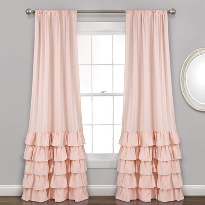 2pcs Heavy Duty Ruffle Curtains, Decorative Curtains For Living Room, Office Home Decor