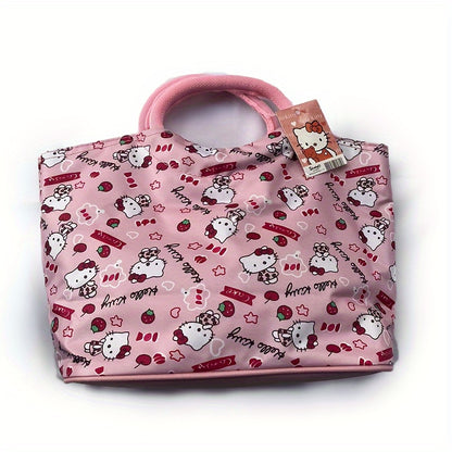 Adorable HelloKitty Cartoon Anime Oxford Tote Bag - Durable Storage for Travel & Daily Use - Kawaii Design for Fashion Fans