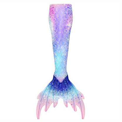 Mermaid Tail Costume/Swimsuit With Monofin For Girls, Cute Swimming Clothing For Girls Halloween Bathing Suits