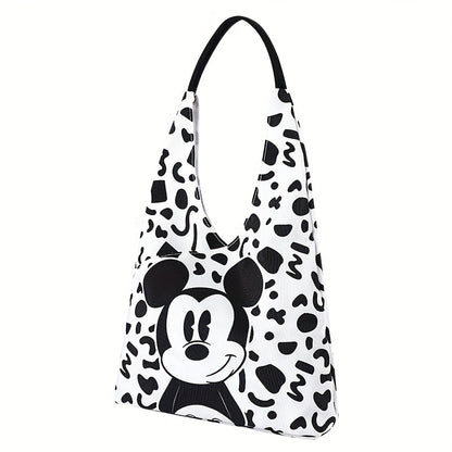 Charming Disney Character Nylon Shoulder Bag - Durable & Lightweight, Mickey & Lotso Cartoon Underarm Tote - Perfect for Day Trips & Casual Outings