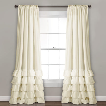 2pcs Heavy Duty Ruffle Curtains, Decorative Curtains For Living Room, Office Home Decor