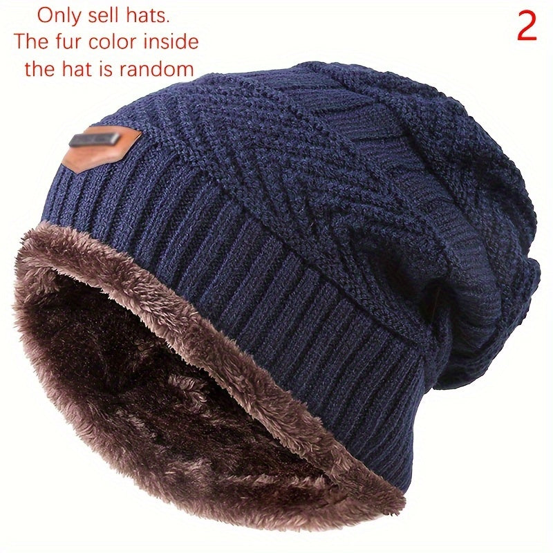 2pcs/Set Cozy Fleece Lined Knit Beanie and Scarf Set - Warm Winter Balaclavas for Men and Women - Soft, Thermal, and Breathable Accessories for Cold Weather