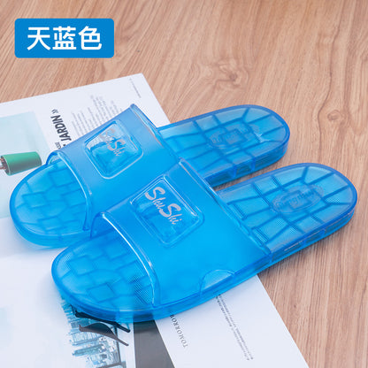 Crystal Jelly Transparent Slippers Men's and Women's Summer Bathroom Bath Home Indoor and Outdoor Slippers Hotel Bath plus Size