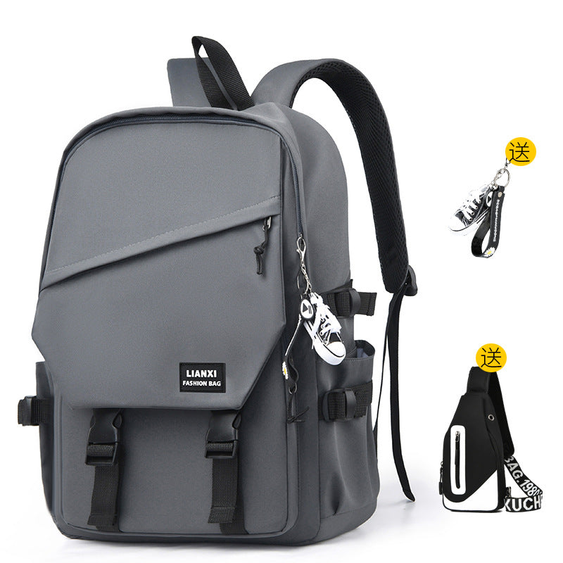 Schoolbag Male College Student Daily Travel Backpack Men's Backpack Female Korean Simple Versatile Travel Computer Bag Female