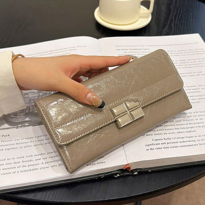 2024 New Popular Stone Pattern Design Clutch Casual Tri-Fold Long Wallet Female Temperament Envelope Package