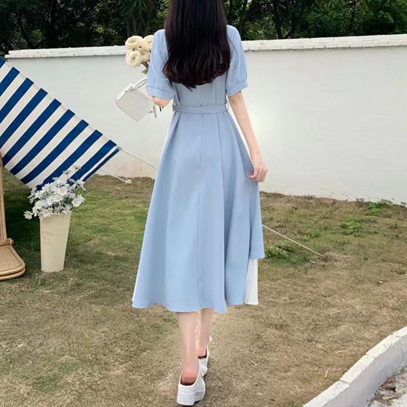 ikearlax Minority Design Chiffon Dress Women's Summer plus Size Plump Girls Irregular Elegant Hepburn Style A- line Dress