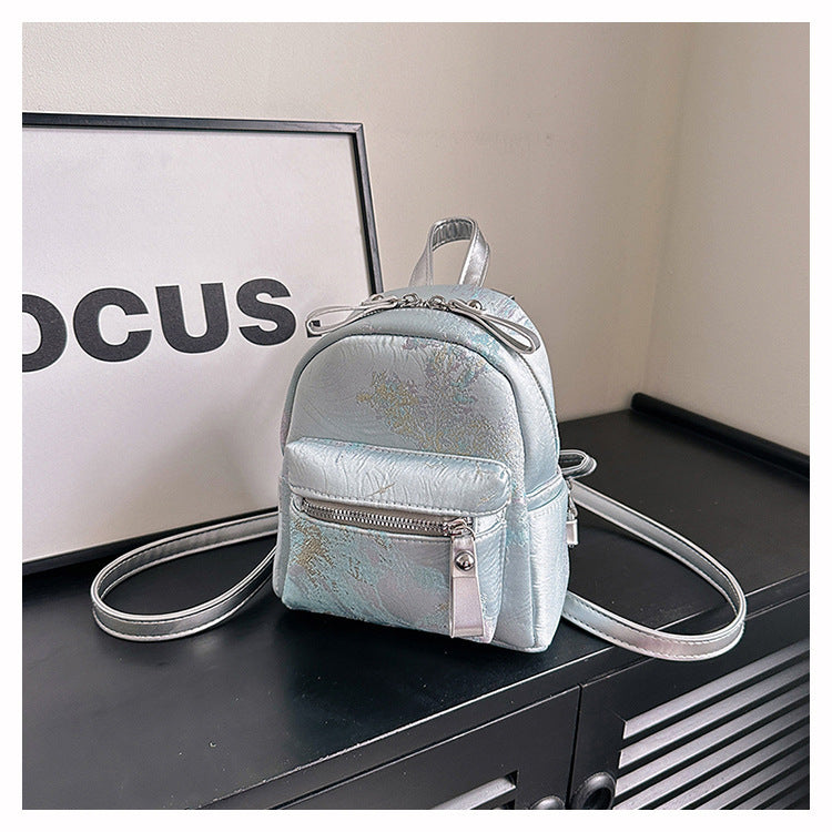 Korean Style Niche Mini Backpack  Summer Girls' Bags Advanced Texture Simple One-Shoulder Crossboby Bag