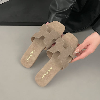 Internet Celebrity Semi-Slipper Sandals Women's Summer Wear Fashion  New Korean Style Fairy Style Word Ladies' Sandals