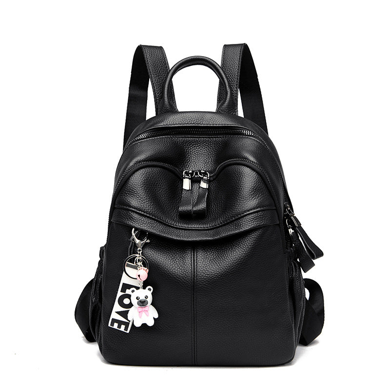 Genuine Leather Bag  Spring Fashion All-Match Backpack Women's Large Capacity First Layer Cowhide Bag Travel Commuter