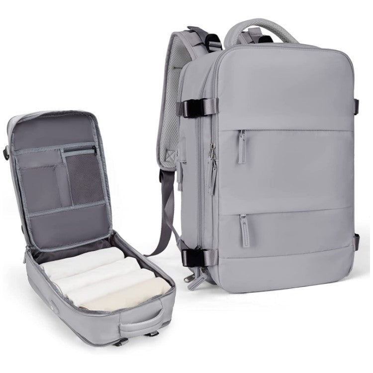 Spot Wholesale  New USB Rechargeable Large Capacity Portable Travel Bag Double Zipper Casual Backpack